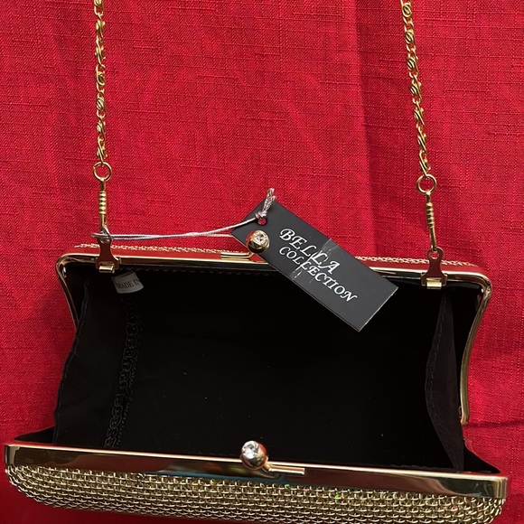 Women’s Gorgeous Gold Purse with white sparkle Tiny Stones Embedded. NWOT - Picture 11 of 14